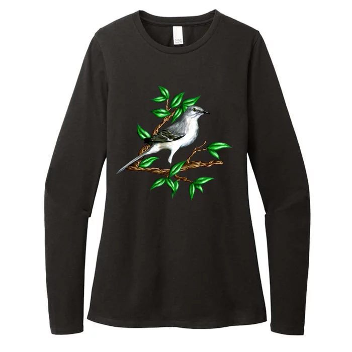 Wildlife - Mockingbird Posing Portrait Womens CVC Long Sleeve Shirt