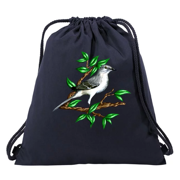 Wildlife - Mockingbird Posing Portrait Drawstring Bag