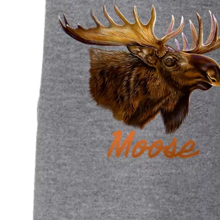 Wildlife - Moose Head Portrait Doggie 3-End Fleece Hoodie