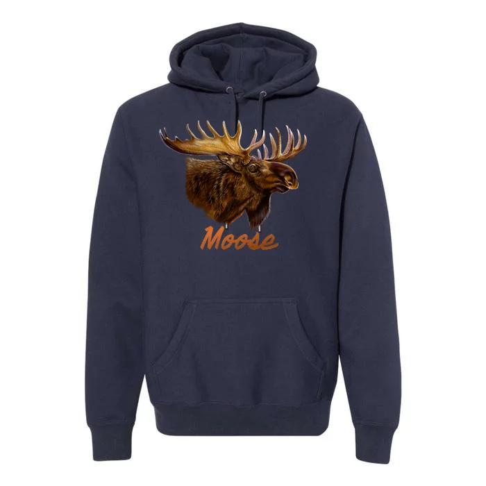 Wildlife - Moose Head Portrait Premium Hoodie