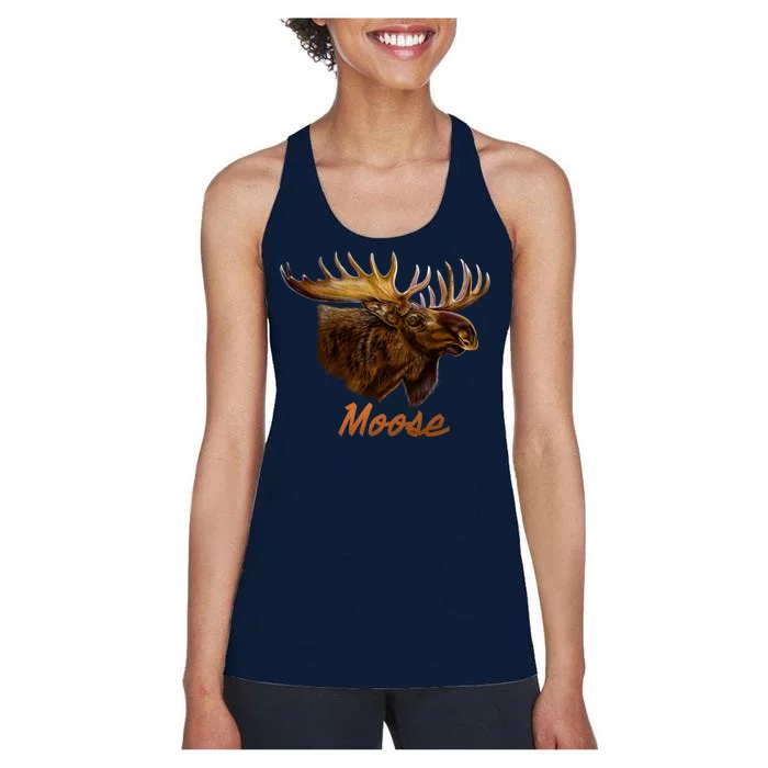 Wildlife - Moose Head Portrait Women's Racerback Tank