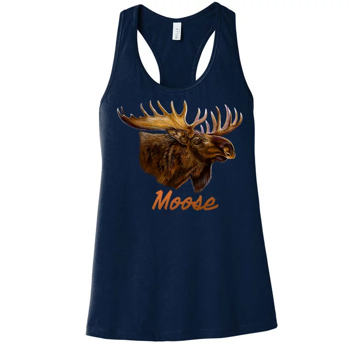 Wildlife - Moose Head Portrait Women's Racerback Tank