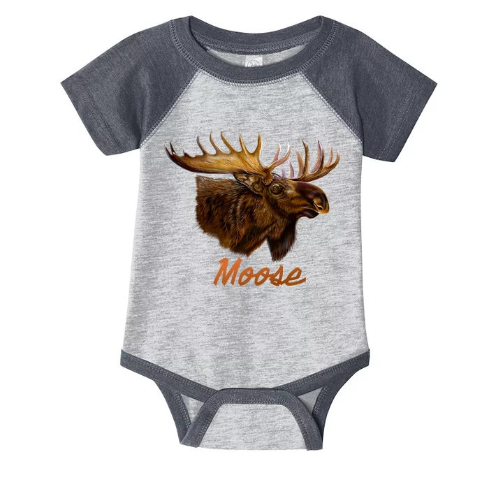 Wildlife - Moose Head Portrait Infant Baby Jersey Bodysuit