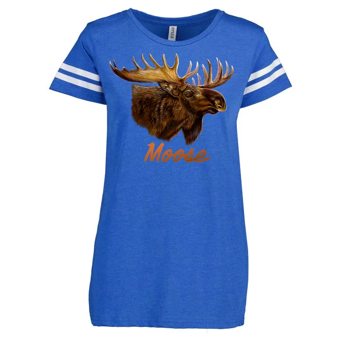 Wildlife - Moose Head Portrait Enza Ladies Jersey Football T-Shirt