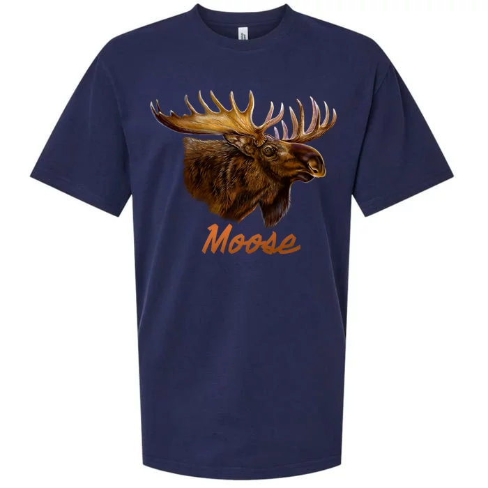 Wildlife - Moose Head Portrait Sueded Cloud Jersey T-Shirt