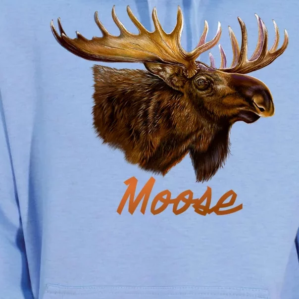 Wildlife - Moose Head Portrait Unisex Surf Hoodie