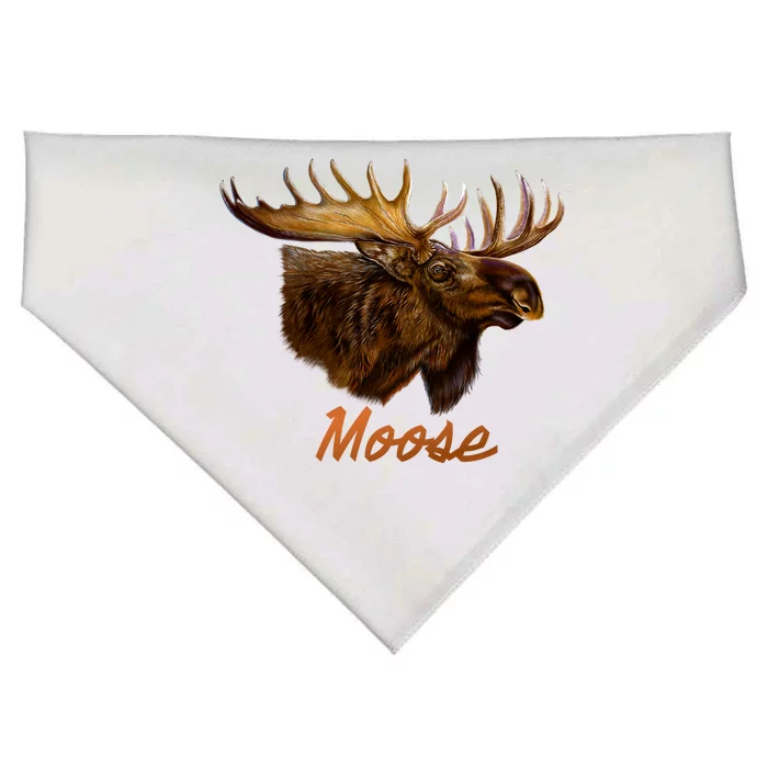 Wildlife - Moose Head Portrait USA-Made Doggie Bandana