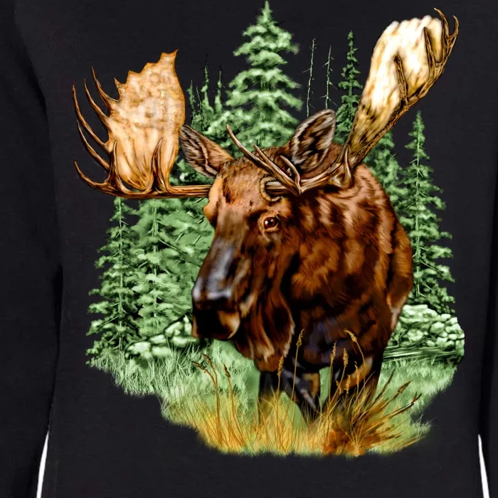 Wildlife - Moose Portrait Womens California Wash Sweatshirt