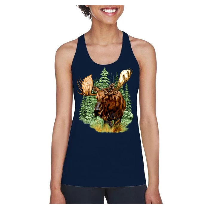 Wildlife - Moose Portrait Women's Racerback Tank