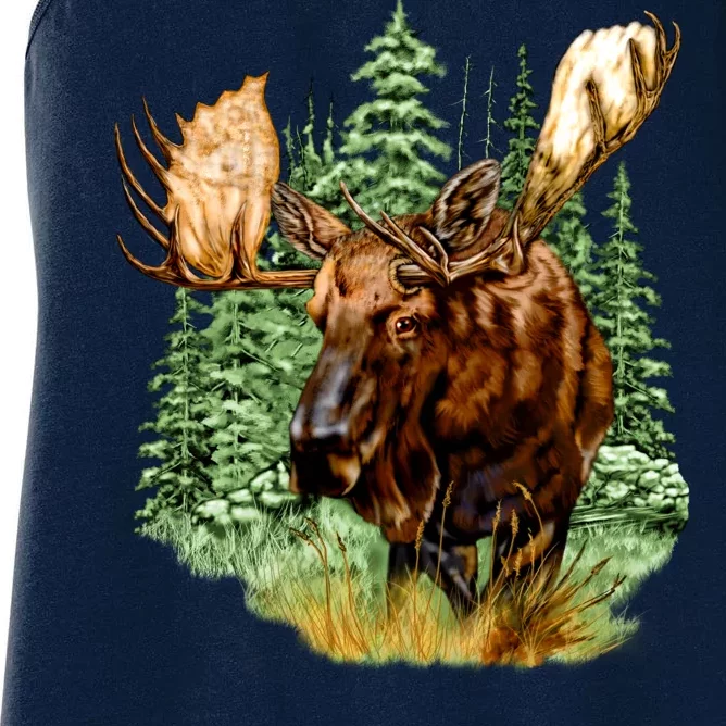 Wildlife - Moose Portrait Women's Racerback Tank