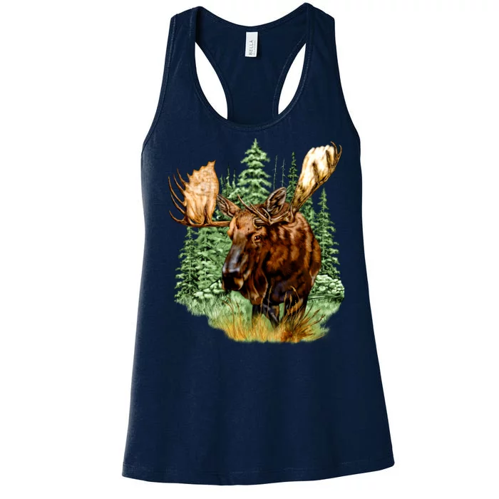 Wildlife - Moose Portrait Women's Racerback Tank