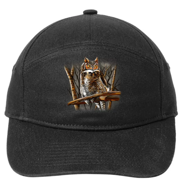 Wildlife - Owl Perched 7-Panel Snapback Hat