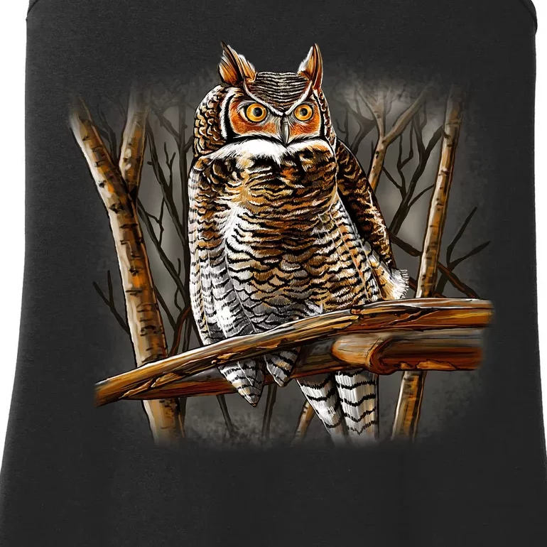 Wildlife - Owl Perched Ladies Essential Tank