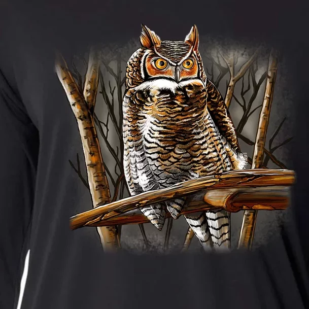 Wildlife - Owl Perched Cooling Performance Long Sleeve Crew