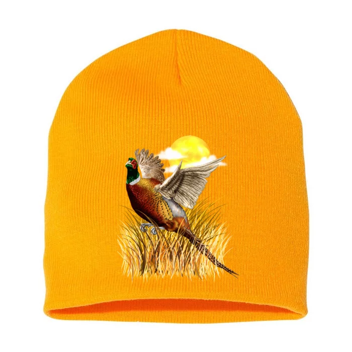 Wildlife - Pheasant Bird Portrait Short Acrylic Beanie