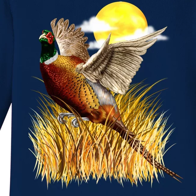 Wildlife - Pheasant Bird Portrait Baby Long Sleeve Bodysuit