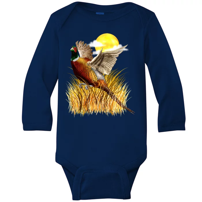 Wildlife - Pheasant Bird Portrait Baby Long Sleeve Bodysuit