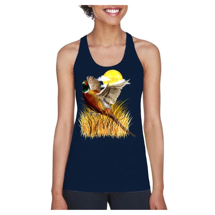 Wildlife - Pheasant Bird Portrait Women's Racerback Tank