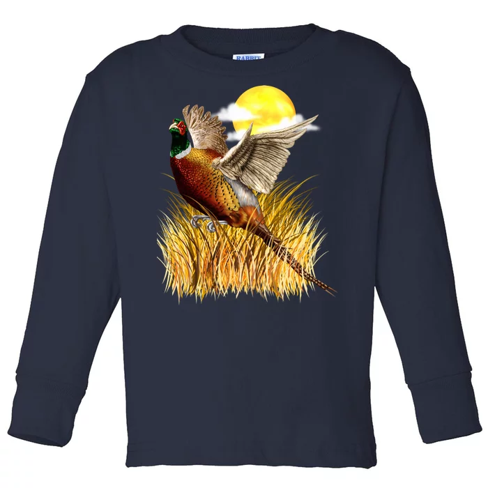 Wildlife - Pheasant Bird Portrait Toddler Long Sleeve Shirt