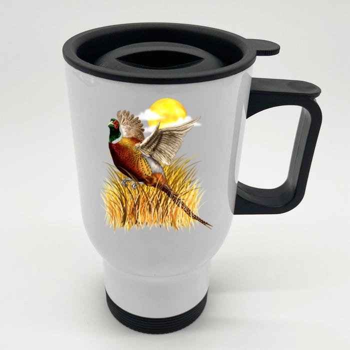 Wildlife - Pheasant Bird Portrait Front & Back Stainless Steel Travel Mug