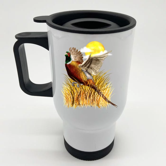 Wildlife - Pheasant Bird Portrait Front & Back Stainless Steel Travel Mug