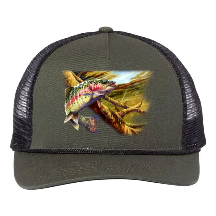 Wildlife - Rainbow Trout Retro Rope Trucker Hat Cap