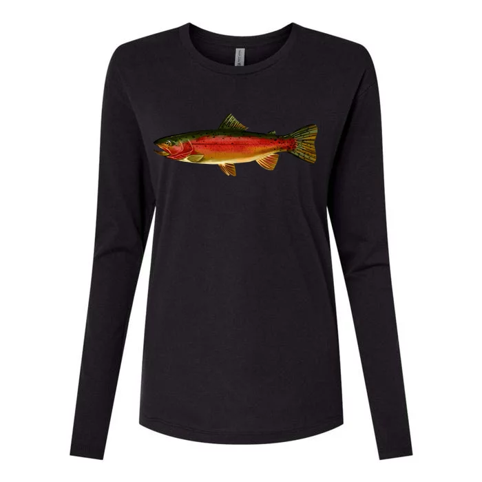 Wildlife - Rainbow Trout Side Womens Cotton Relaxed Long Sleeve T-Shirt