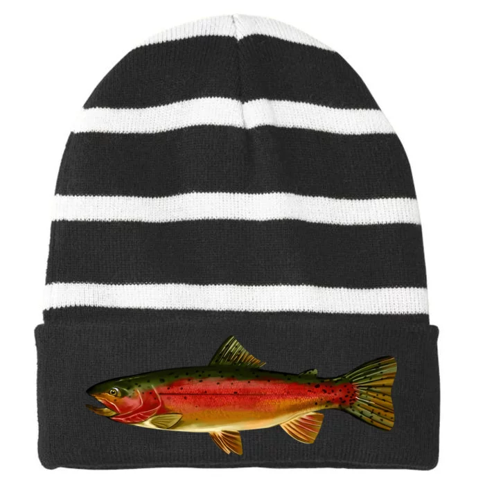 Wildlife - Rainbow Trout Side Striped Beanie with Solid Band