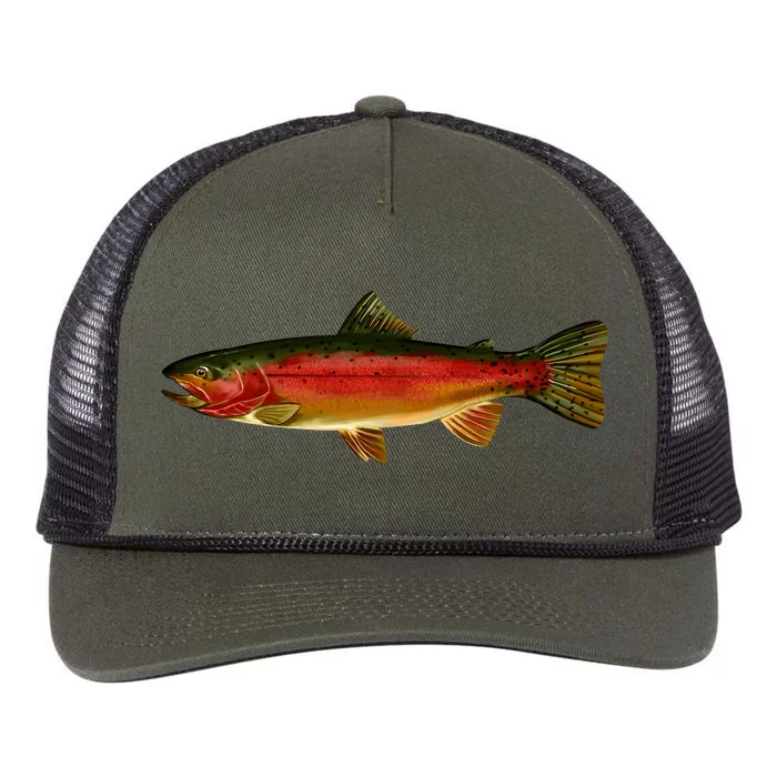 Wildlife - Rainbow Trout Side Retro Rope Trucker Hat Cap