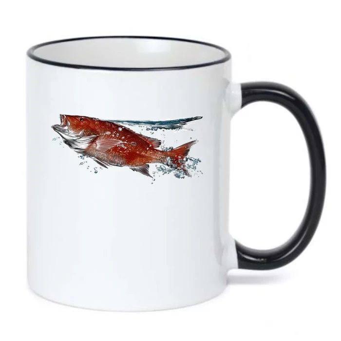 Wildlife - Red Snapper Surfacing Black Color Changing Mug