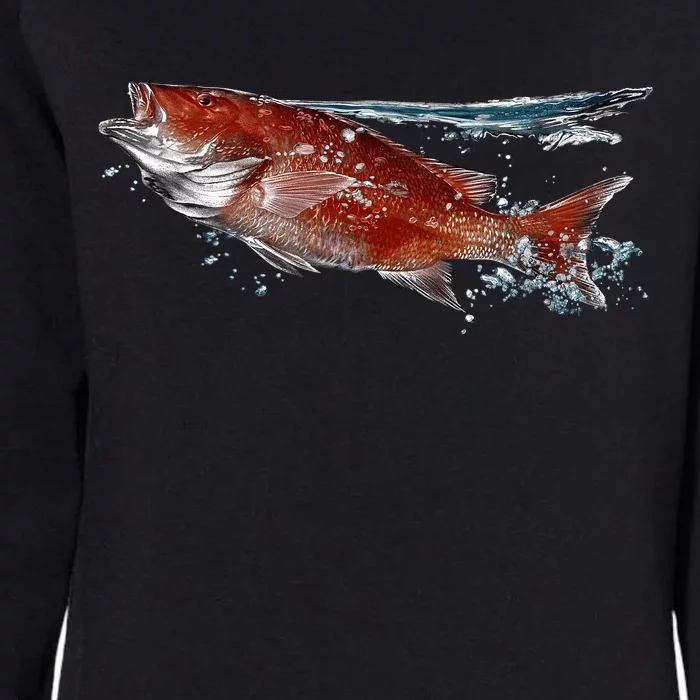 Wildlife - Red Snapper Surfacing Womens California Wash Sweatshirt