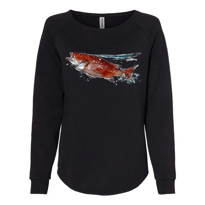 Wildlife - Red Snapper Surfacing Womens California Wash Sweatshirt