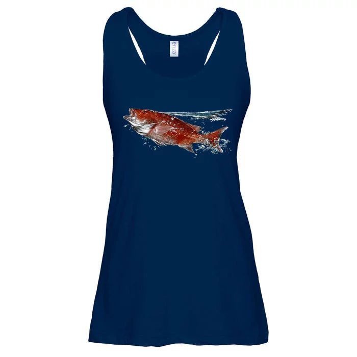 Wildlife - Red Snapper Surfacing Ladies Essential Flowy Tank