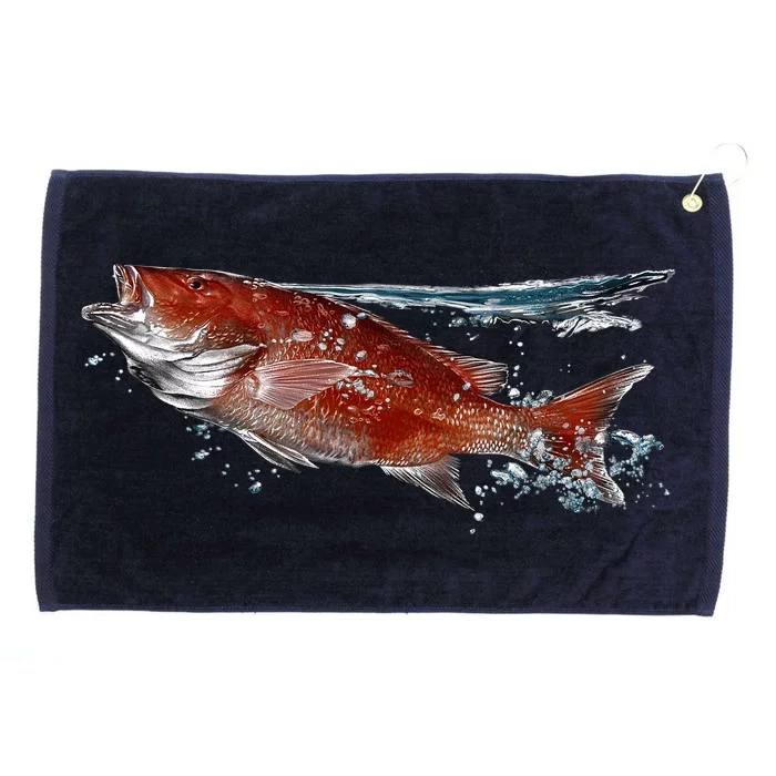 Wildlife - Red Snapper Surfacing Grommeted Golf Towel