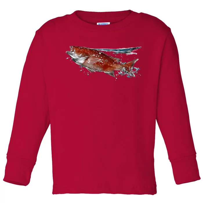 Wildlife - Red Snapper Surfacing Toddler Long Sleeve Shirt