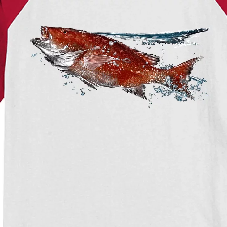 Wildlife - Red Snapper Surfacing Kids Colorblock Raglan Jersey