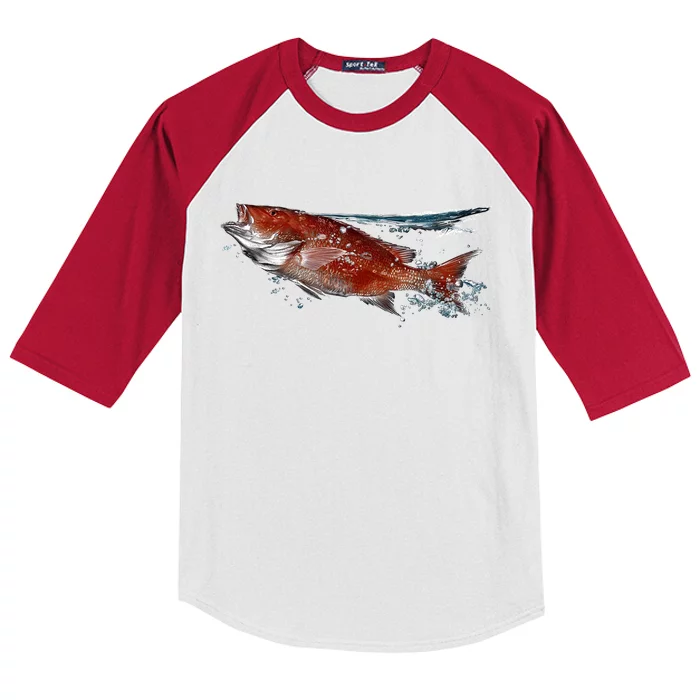 Wildlife - Red Snapper Surfacing Kids Colorblock Raglan Jersey