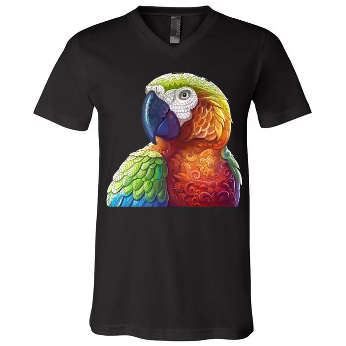 Wildlife - Scarlet Macaw Ara Parrot V-Neck T-Shirt