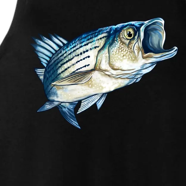 Wildlife - Striped Bass Ladies Tri-Blend Wicking Tank