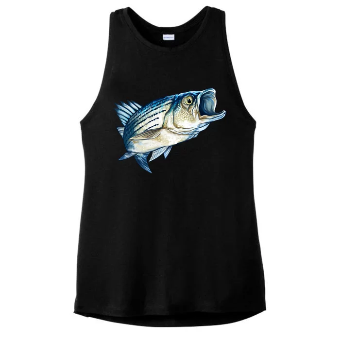 Wildlife - Striped Bass Ladies Tri-Blend Wicking Tank