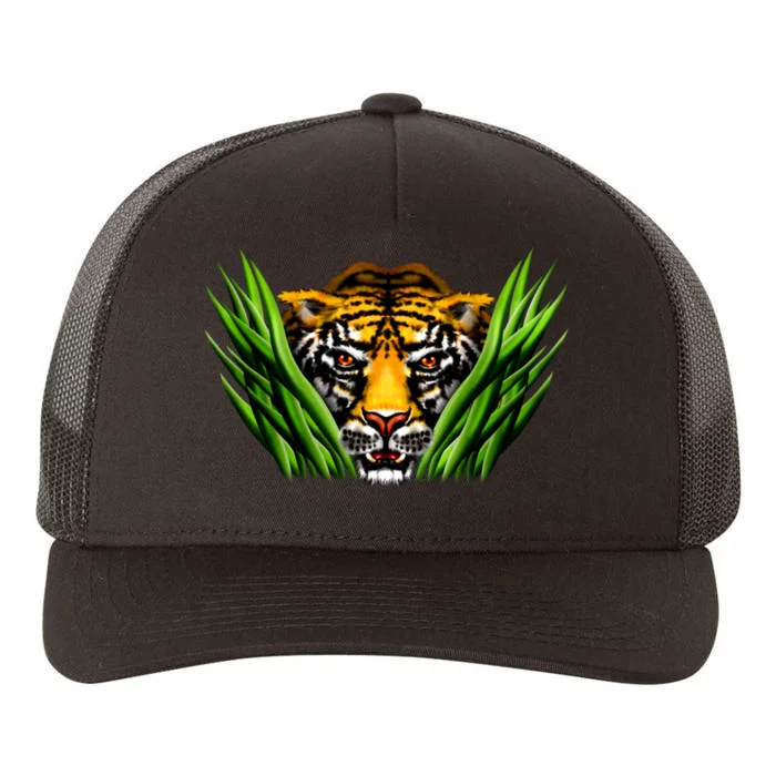 Wildlife - Tiger In Grass Portrait Yupoong Adult 5-Panel Trucker Hat