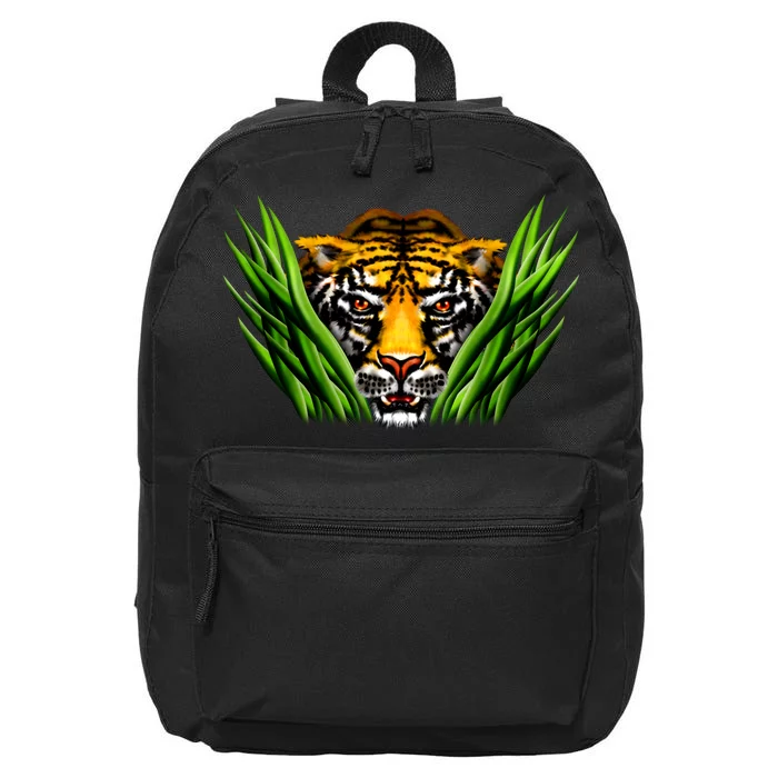 Wildlife - Tiger In Grass Portrait 16 in Basic Backpack