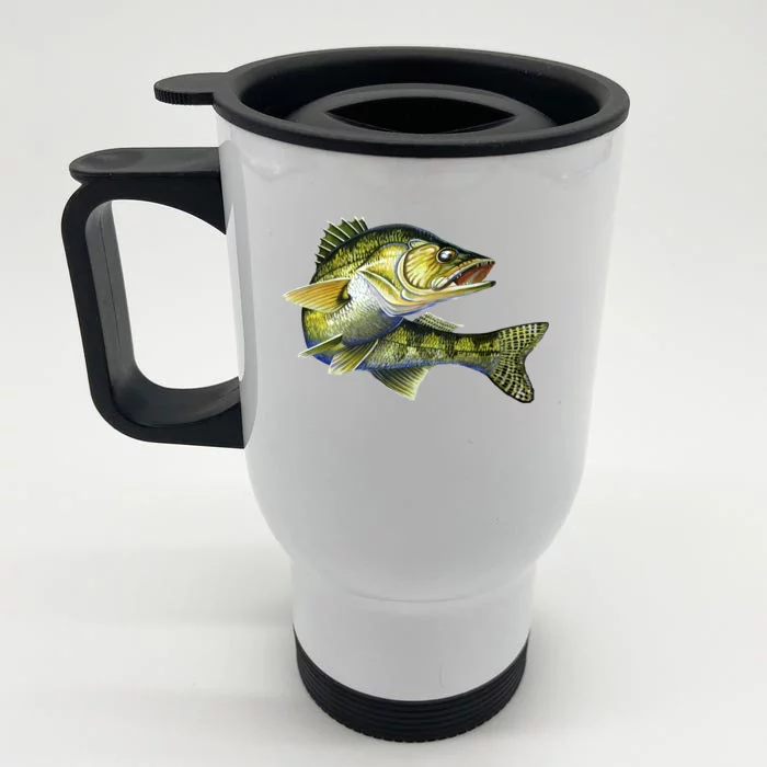 Wildlife - Walleye Front & Back Stainless Steel Travel Mug