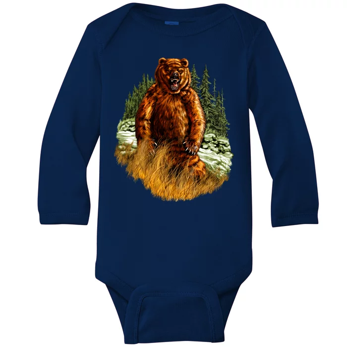 Wildlife - Wild Bear Portrait Baby Long Sleeve Bodysuit