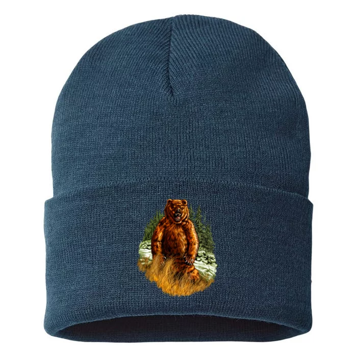 Wildlife - Wild Bear Portrait Sustainable Knit Beanie