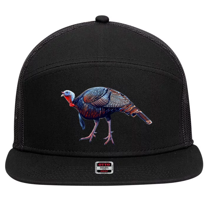 Wildlife - Wild Turky Walking 7 Panel Mesh Trucker Snapback Hat