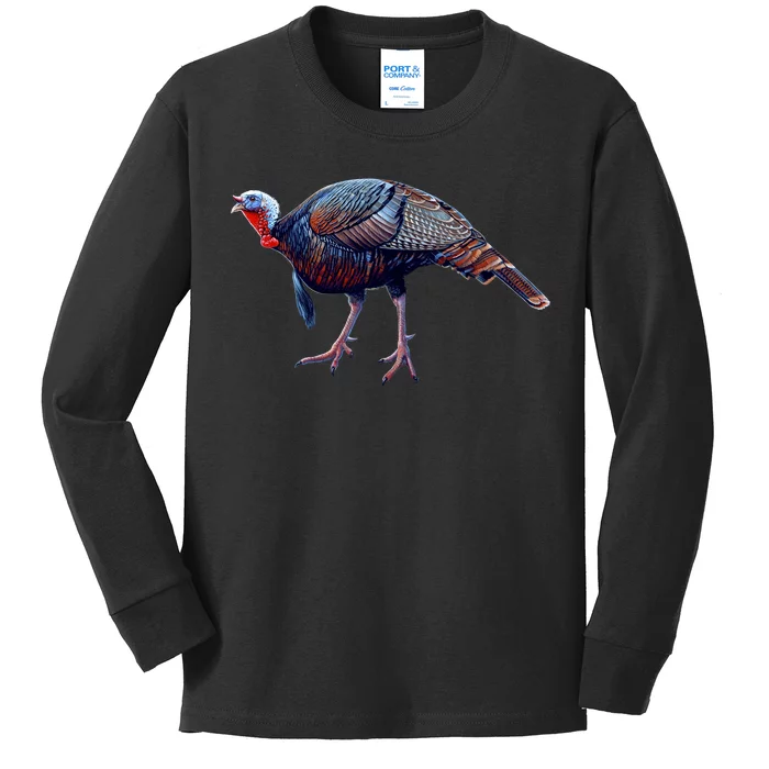 Wildlife - Wild Turky Walking Kids Long Sleeve Shirt