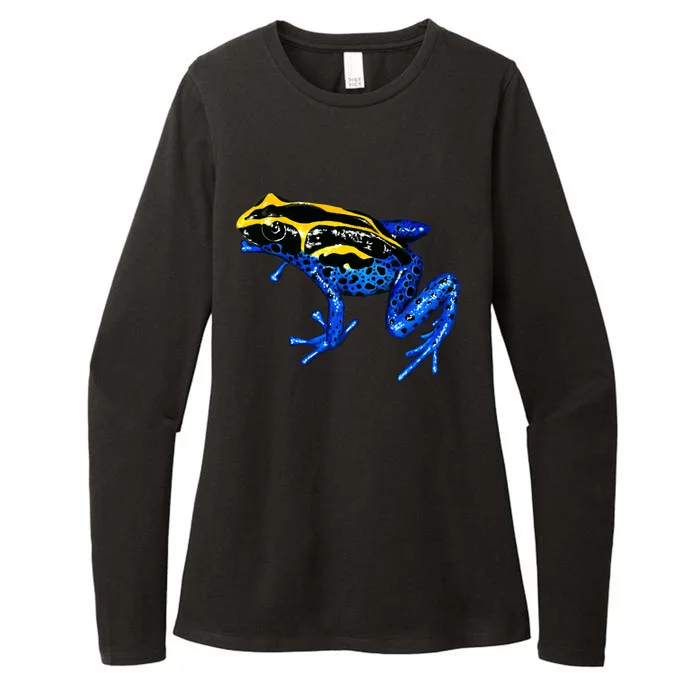 Wildlife - Yellow And Blue Frog Womens CVC Long Sleeve Shirt