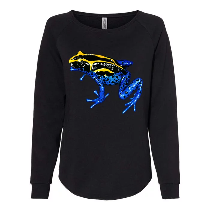 Wildlife - Yellow And Blue Frog Womens California Wash Sweatshirt