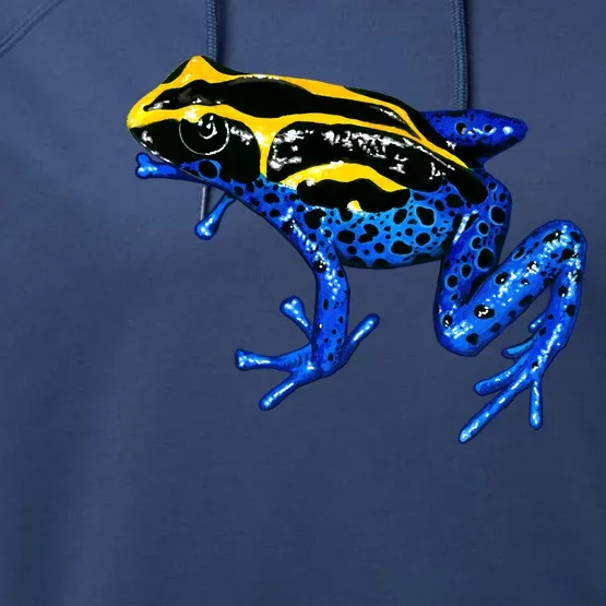 Wildlife - Yellow And Blue Frog Performance Fleece Hoodie